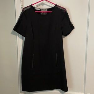H&M Shift Dress with Lace and Faux Leather Detail